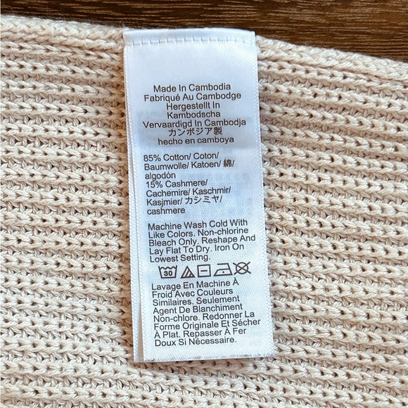 J. Crew sz M Cotton Cashmere Ivory Sleeveless Knit Top - Picture 7 of 7